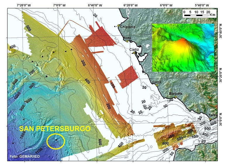 Observad la posición que ocupa San Petersburgo y su proximidad al Estrecho de Gibraltar (en un bloque 3D podréis ver su morfología). Si sois meticulosos, podréis apreciar dos canales excavados en el fondo del mar; uno de ellos más largo y sinuoso (que par