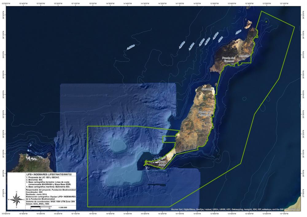 Mapa del Sur de Fuerteventura